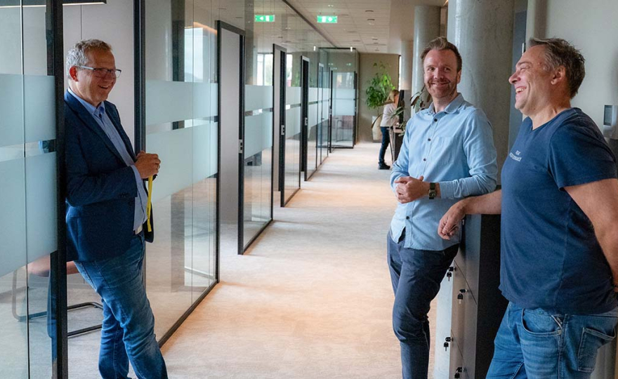 From the left: Magne Hop, Chief Legal Officer; Thomas Almås, Chief Financial Officer; and Trond Berge, Chief Executive Officer. (Image credit: Omega Subsea)